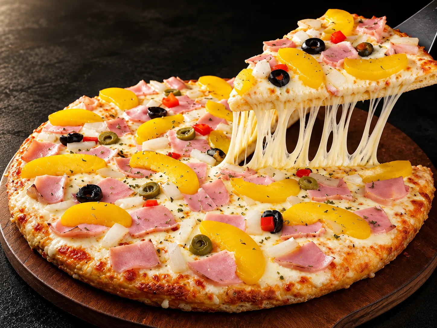 Pizza recién preparada de Roy Pizza